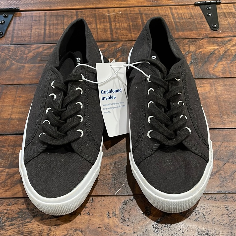 Old Navy Twill Vulc Sneakers/Boat Shoes Black Jack Women Size 8